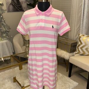 Ralph Lauren Pink and White Polo Dress